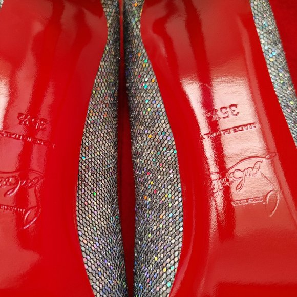 Christian Louboutin NEW VERY PRIVE 120 GLITTER DISCO BALL heels 35.5 like new - Picture 11 of 16